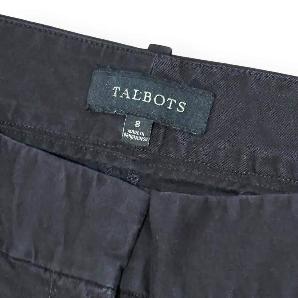 Talbots Chino Shorts Women Size 8 Black Cotton Blend 5